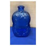 8.5" Blue Glass Bottle Decanter Acorns Canada
