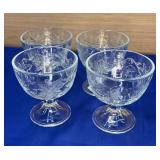 set of 4 Princess House Fantasia Footed Dessert 4"