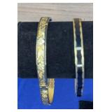 Gold tone Bangle Bracelet lot 1 missing chain