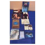 Misc Star Trek post cards, passport, porcelaincard