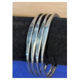 Silver Tone Bangle Bracelet set