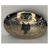3" Silve Tone Saddle Belt Buckle