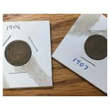 1907,1906 Indian Head Penny