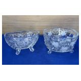 2 Footed Crystal Bowls 6"