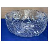 Three Footed Crystal Bowl 8.5"