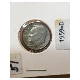 1959 D Roosevelt Dime