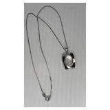 Silver Pearl Necklace marked 925 Italy