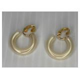 Avon? Pearl Hoop Clip on Earrings