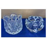 2 Heavy Glass Candle Holders 5"