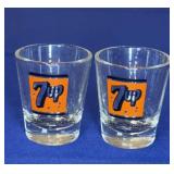 Pair 7 up Shot Glasses