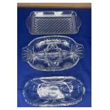 Glass Relish Tray Lot 8-10"
