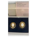 1991 Avon Mother of Pearl Clip Earrings