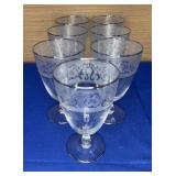 set of 7 Glastonbury-Lotus Brocade Silver Water 6"