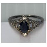 sz 8.25 Sterling Silver Purple Stone marked 925