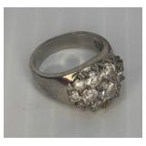 sz 6.75 Unmarked Silver Tone Ring