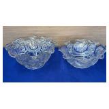 2 Glass Bowls 8"