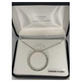 Platinum ove Sterling Necklace Diamond Accent