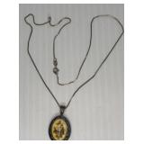 Rose Pendant Necklace marked italy 925