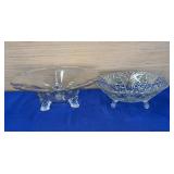 2 Footed Crystal Bowls 9/11"