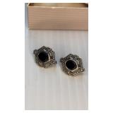 1990 Avon Onyx Clip on Earrings