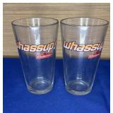 Pair Budweiser Whassup Glasses