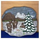 Ceramic Deer Plaque 10x9 1980 Macky Mold