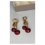 1990 Avon Cheery Cherry Clip on Earrings