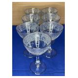 set of 7 Glastonbury-Lotus Brocade Silver Champagn