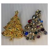 Christmas Tree Brooch lot