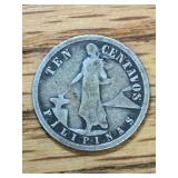 1907 S-US Phillipines 10 Centavos