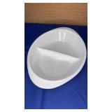 Blasbake Milk Glass Divided Casserole