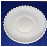 Milk Glass Diamond Pattern Dish 10"
