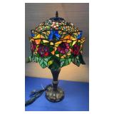 Tiffany Style Stained Glass Lamp 26" 3 bulb Rose