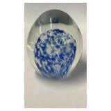 3" Egg Shaped Glass Paper Weight