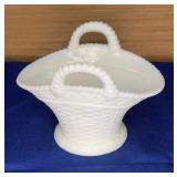 Westmoreland Milk Glass Basket no lid 5"