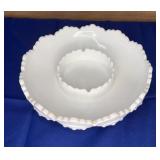 Fenton Milk Glass Hobnail Ashtray  note condition