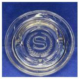5" Clear Glass Embossed Sheraton Hotel Ashtray