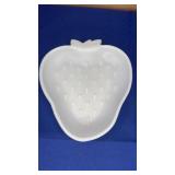 Milk Glass Strawberry Dish 7"
