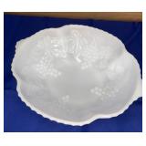 Anchor Hocking Opaque White Milk Glass Grape Bowl