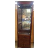 Bassett Cherry Lighted Display Case 24x18x79t