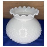 Milk Glass Hobnail Hurricane Shade 7"