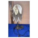 19" Metal Base Lamp Glass Beaded Shade Lamp works