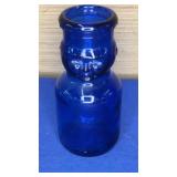 Baby Face Cobalt Blue Half Pint Bottle 5"