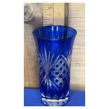 Cut to Clear Cobalt Blue Crystal Glass 4"