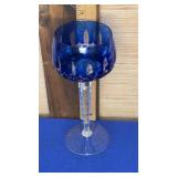 Cut to Clear Cobalt Blue Crystal Wine Glass 7.75"
