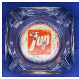 3.5" 7 up Advertising Glass Ashtray note condition