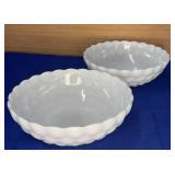 Pair Anchor Hocking Bubble Serving Bowls 8"
