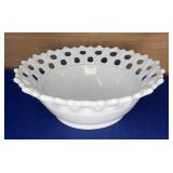 Westmoreland Doric Milk Glass Lace Edge Bowl 9"