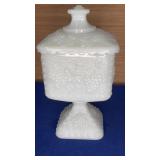 Anchor Hocking? Milk Glass Pedestal Covered Candy