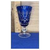 Cut to Clear Cobalt Blue Crystal Glass 4"